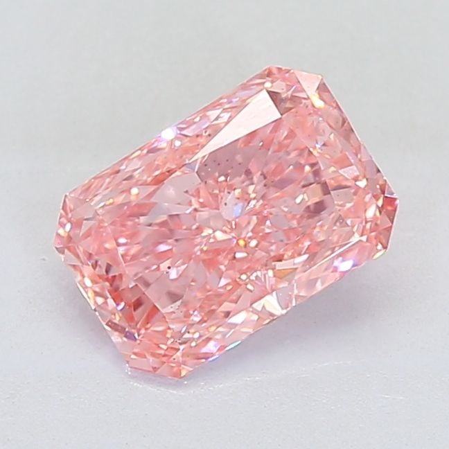Loose Diamond - RADIANT 2.57ct Fancy Vivid Pink VS2: Loose Diamond - RADIANT 2.57ct Fancy Vivid Pink VS2 Source: This is a real non-mined Diamond that has been grown in a lab Shape: RADIANT Carats: 2.57 Color: Fancy Vivid Pink Certification: IGI Video: