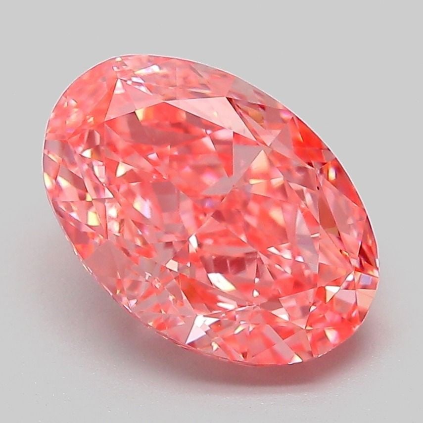 Loose Diamond - OVAL 3.09ct Fancy Vivid Pink VVS2: Loose Diamond - OVAL 3.09ct Fancy Vivid Pink VVS2 Source: This is a real non-mined Diamond that has been grown in a lab Shape: OVAL Carats: 3.09 Color: Fancy Vivid Pink Certification: IGI Video: