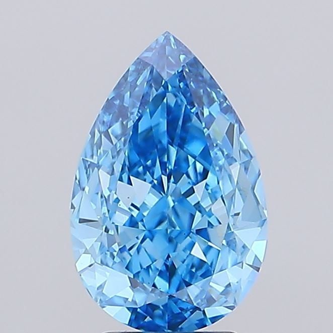 Loose Diamond - PEAR 3.52ct Fancy Vivid Blue VS1: Loose Diamond - PEAR 3.52ct Fancy Vivid Blue VS1 Source: This is a real non-mined Diamond that has been grown in a lab Shape: PEAR Carats: 3.52 Color: Fancy Vivid Blue Certification: IGI Video: Video