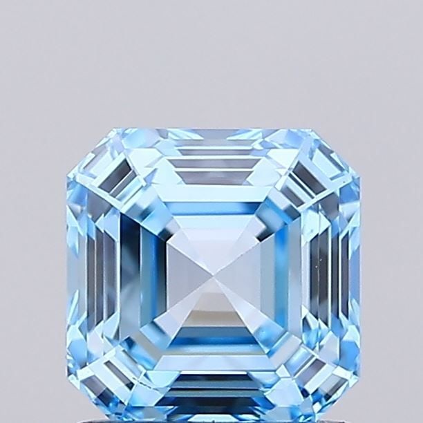 Loose Diamond - ASSCHER 1.01ct Fancy Vivid Blue VS1: Loose Diamond - ASSCHER 1.01ct Fancy Vivid Blue VS1 Source: This is a real non-mined Diamond that has been grown in a lab Shape: ASSCHER Carats: 1.01 Color: Fancy Vivid Blue Certification: IGI Video: