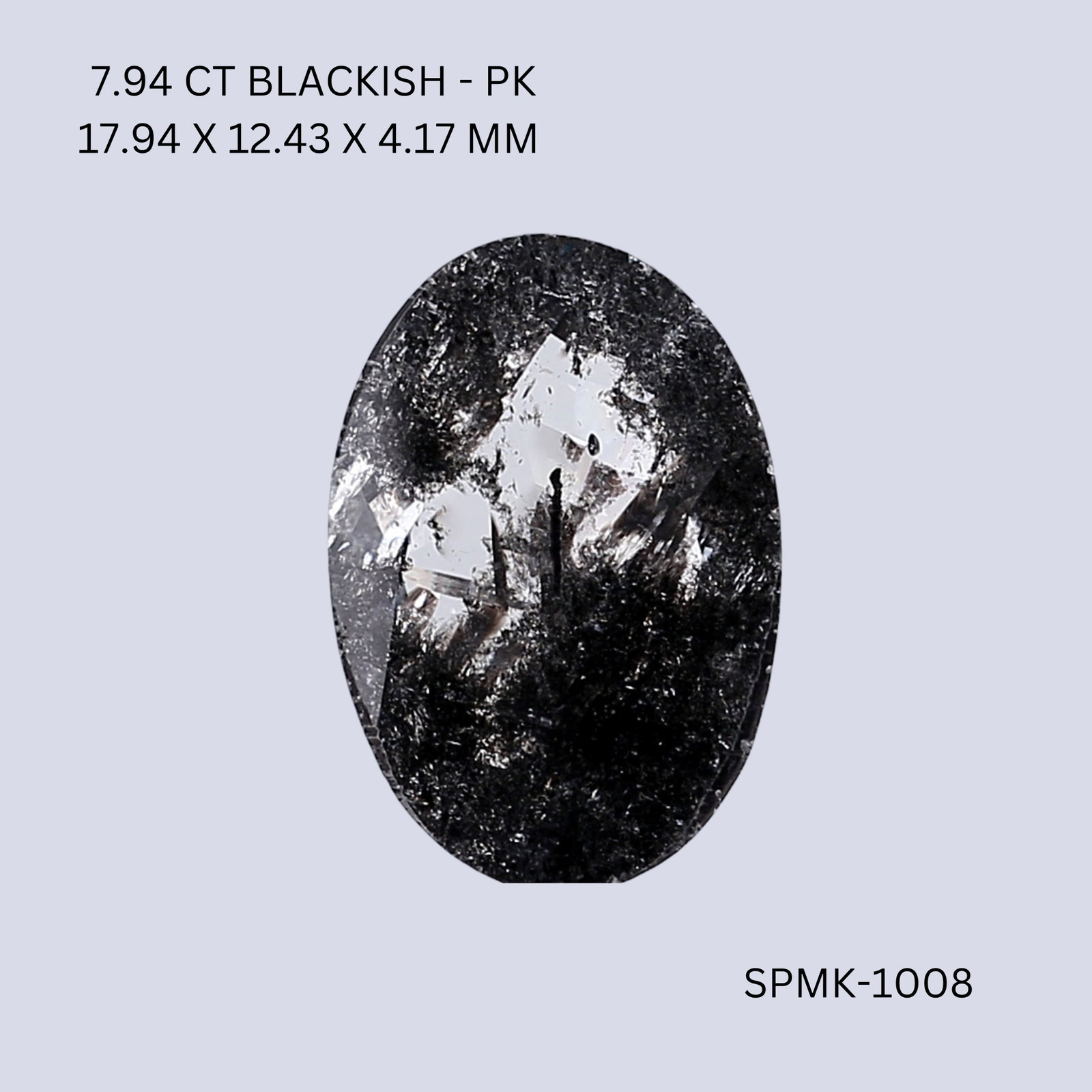 Loose Diamond - OVAL 7.94ct Black I1: Loose Diamond - OVAL 7.94ct Black I1 Source: Natural Shape: OVAL Carats: 7.94 Color: Black Certification: NONE PLEASE NOTE: Framed, Large, or heavy items do not have shipping costs included. The exact