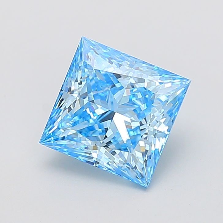 Loose Diamond - PRINCESS 3.08ct Fancy Vivid Blue VS1: Loose Diamond - PRINCESS 3.08ct Fancy Vivid Blue VS1 Source: This is a real non-mined Diamond that has been grown in a lab Shape: PRINCESS Carats: 3.08 Color: Fancy Vivid Blue Certification: IGI