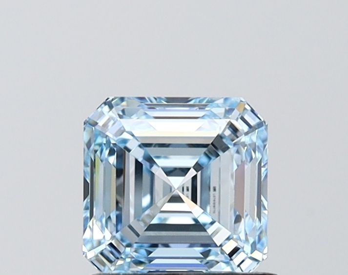 Loose Diamond - ASSCHER 1.07ct Fancy Intense Blue VVS2: Loose Diamond - ASSCHER 1.07ct Fancy Intense Blue VVS2 Source: This is a real non-mined Diamond that has been grown in a lab Shape: ASSCHER Carats: 1.07 Color: Fancy Intense Blue Certification: IGI