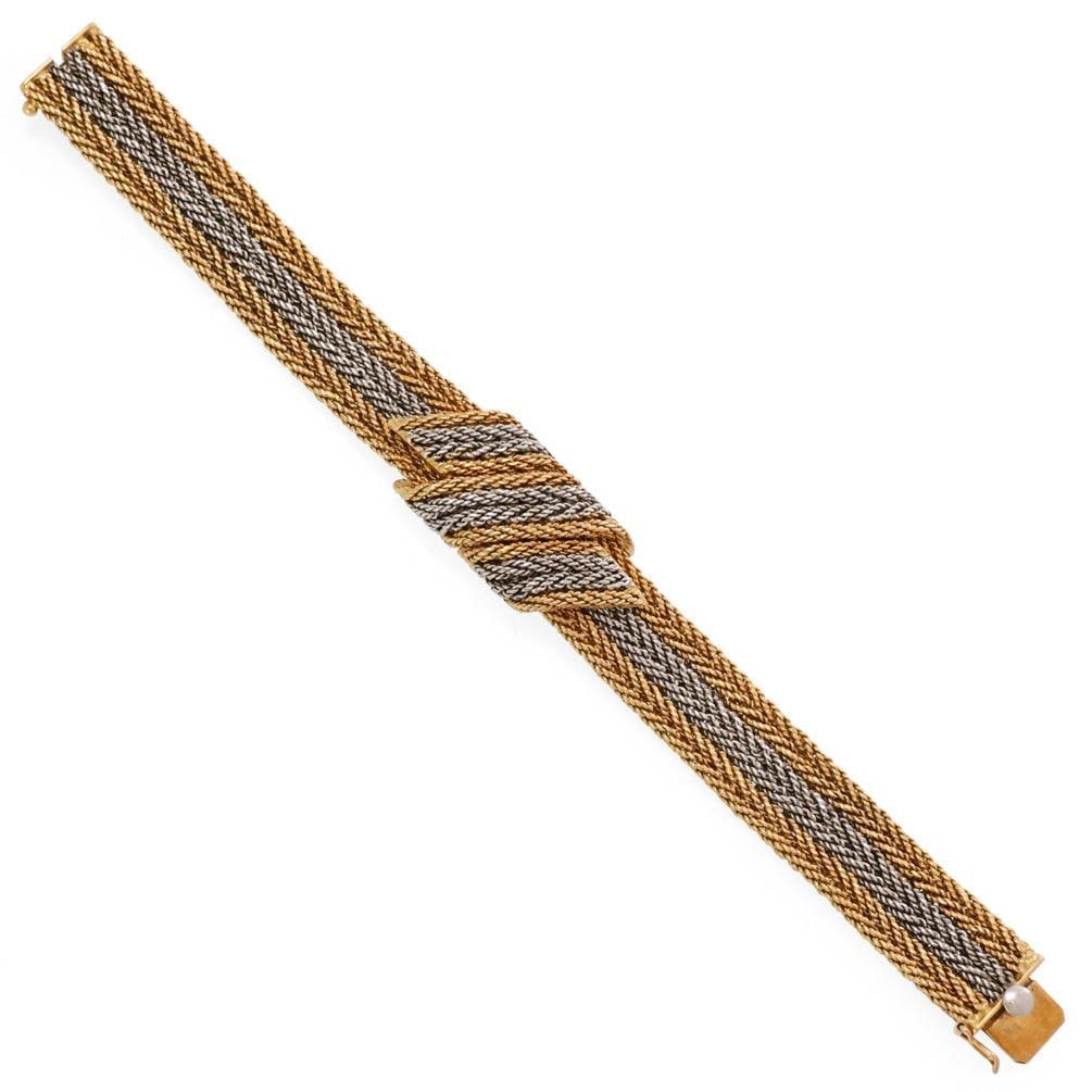 Vintage Spitzer & Furman 18k Gold Fancy Weave Bracelet S&F Signed (1 of 4)