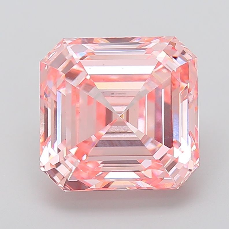 Loose Diamond - ASSCHER 8.2ct Fancy Intense Pink VS1: Loose Diamond - ASSCHER 8.2ct Fancy Intense Pink VS1 Source: This is a real non-mined Diamond that has been grown in a lab Shape: ASSCHER Carats: 8.2 Color: Fancy Intense Pink Certification: IGI Video