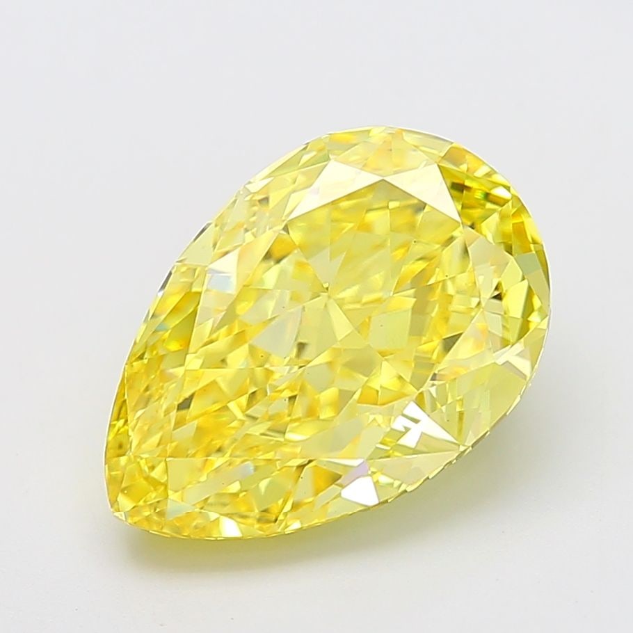 Loose Diamond - PEAR 8.07ct Fancy Vivid Yellow VS1: Loose Diamond - PEAR 8.07ct Fancy Vivid Yellow VS1 Source: This is a real non-mined Diamond that has been grown in a lab Shape: PEAR Carats: 8.07 Color: Fancy Vivid Yellow Certification: IGI Video: