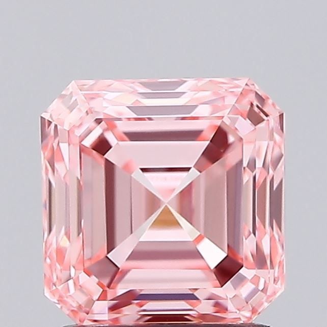 Loose Diamond - ASSCHER 1.68ct Fancy Vivid Pink VVS2: Loose Diamond - ASSCHER 1.68ct Fancy Vivid Pink VVS2 Source: This is a real non-mined Diamond that has been grown in a lab Shape: ASSCHER Carats: 1.68 Color: Fancy Vivid Pink Certification: IGI Video: