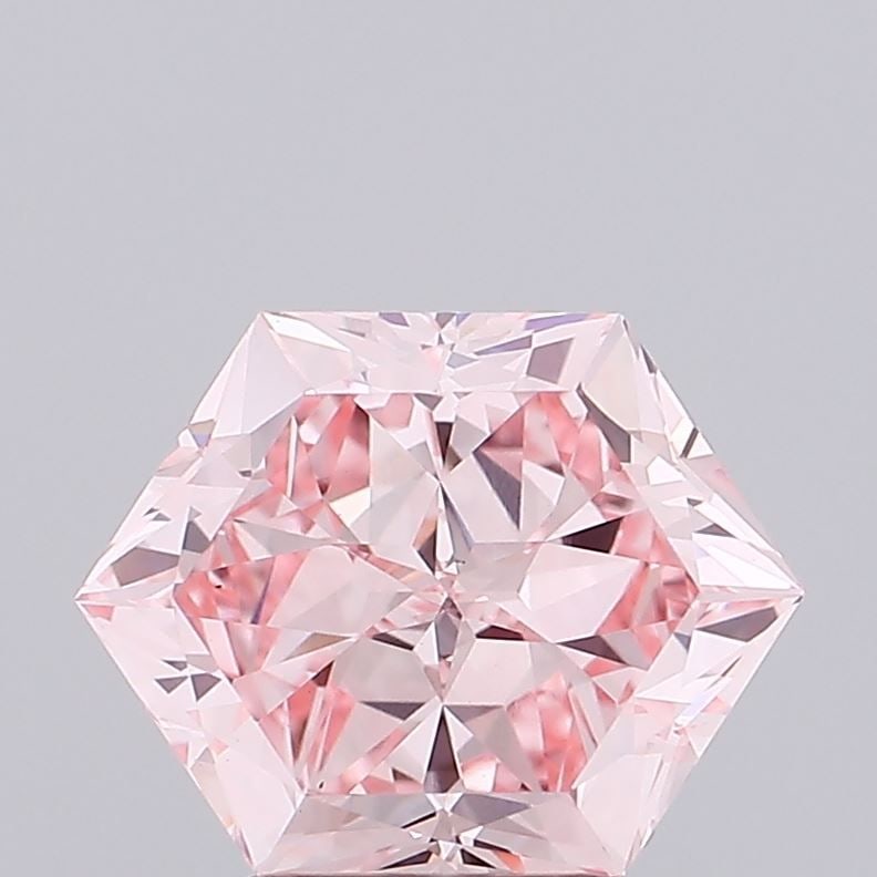 Loose Diamond - HEXAGONAL 2.74ct Fancy Intense Pink VS1: Loose Diamond - HEXAGONAL 2.74ct Fancy Intense Pink VS1 Source: This is a real non-mined Diamond that has been grown in a lab Shape: HEXAGONAL Carats: 2.74 Color: Fancy Intense Pink Certification: IGI