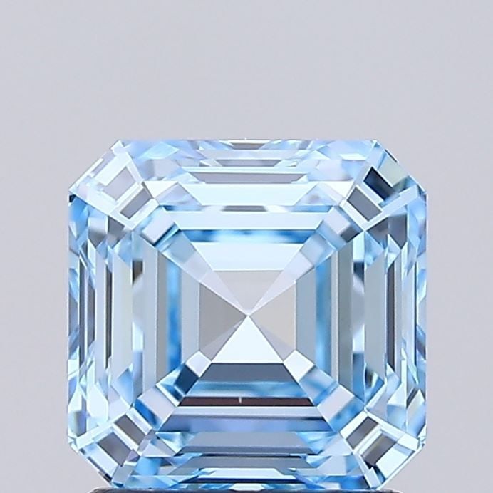 Loose Diamond - ASSCHER 1.54ct Fancy Vivid Blue VVS2: Loose Diamond - ASSCHER 1.54ct Fancy Vivid Blue VVS2 Source: This is a real non-mined Diamond that has been grown in a lab Shape: ASSCHER Carats: 1.54 Color: Fancy Vivid Blue Certification: IGI Video: