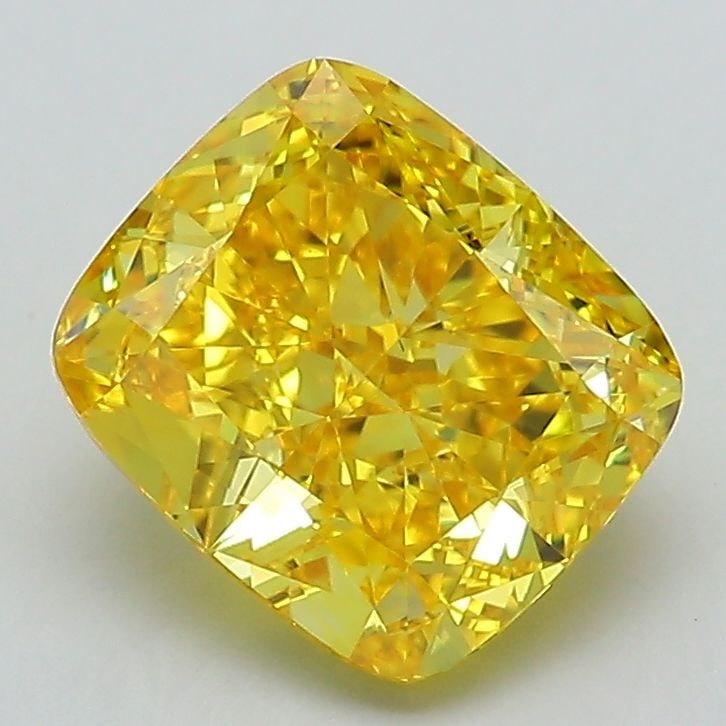 Loose Diamond - CUSHION MODIFIED 2.33ct Fancy Vivid Yellow VS1: Loose Diamond - CUSHION MODIFIED 2.33ct Fancy Vivid Yellow VS1 Source: This is a real non-mined Diamond that has been grown in a lab Shape: CUSHION MODIFIED Carats: 2.33 Color: Fancy Vivid Yellow Cert