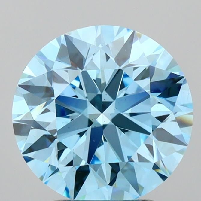 Ideal Loose Diamond - ROUND 3.02ct Fancy Vivid Blue VS2: Ideal Loose Diamond - ROUND 3.02ct Fancy Vivid Blue VS2 Source: This is a real non-mined Diamond that has been grown in a lab Shape: ROUND Carats: 3.02 Color: Fancy Vivid Blue Certification: IGI Video