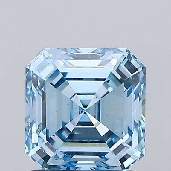 Loose Diamond - ASSCHER 1.39ct Fancy Vivid Blue VS2: Loose Diamond - ASSCHER 1.39ct Fancy Vivid Blue VS2 Source: This is a real non-mined Diamond that has been grown in a lab Shape: ASSCHER Carats: 1.39 Color: Fancy Vivid Blue Certification: IGI Video: