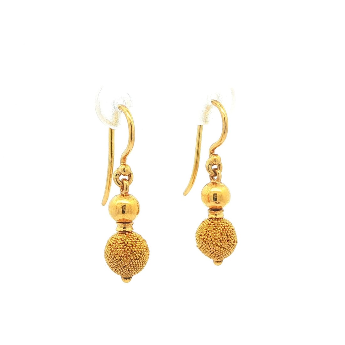 Tiffany & Co. 22k Gold Textured Ball Dangle Earrings (1 of 9)
