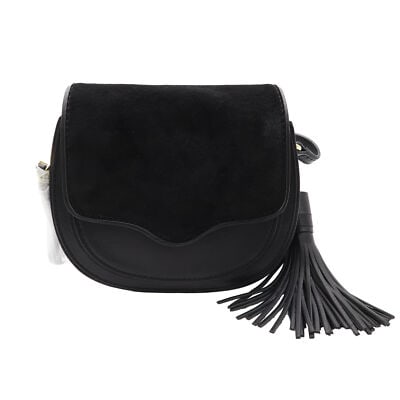 Rebecca Minkoff Suki black leather suede crossbody handbag large (1 of 10)