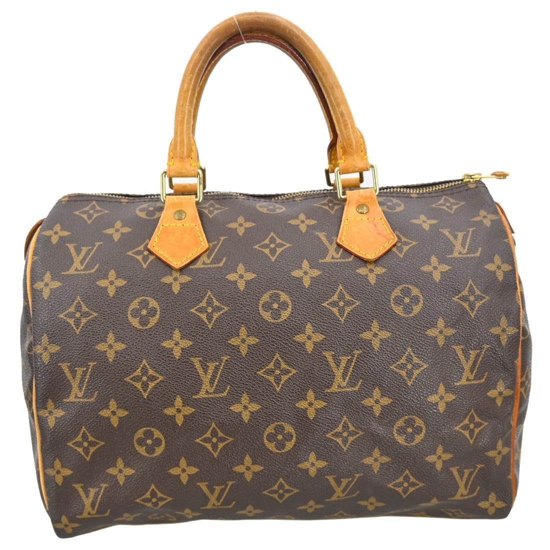 Louis Vuitton Speedy 30 Monogram Brown Top Handle Bag: Louis Vuitton Speedy 30 Monogram Brown Top Handle Bag This is a Louis Vuitton Speedy 30 satchel handbag featuring the iconic monogram canvas design. The bag is crafted with a brown canvas exterior, co