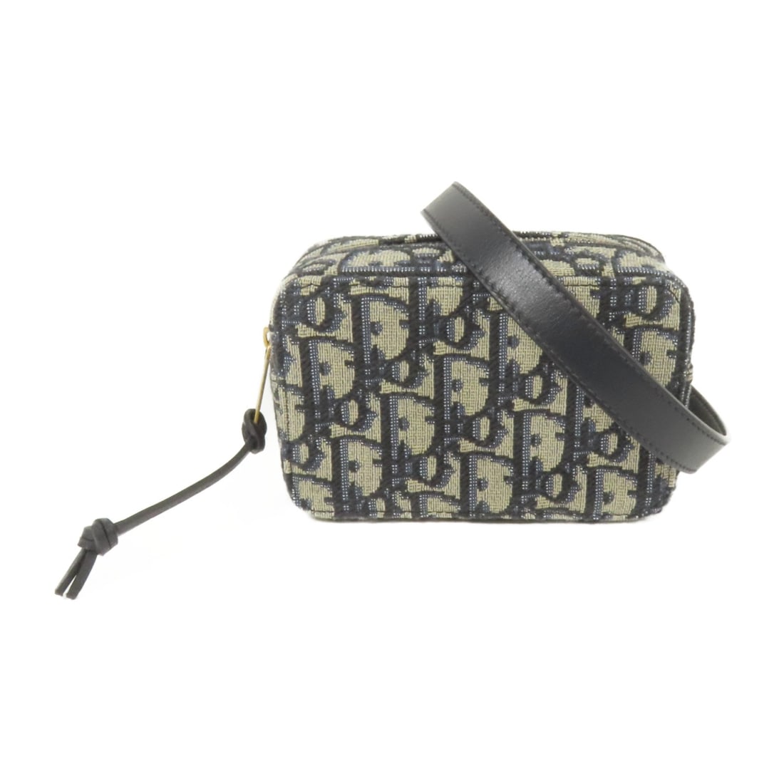 Dior Oblique Blue Canvas Waist Bag: Dior Oblique Blue Canvas Waist Bag This Christian Dior Oblique belt bag features a blue canvas exterior with gold-tone hardware. Designed as a waist or body bag, it offers a compact and stylish way to
