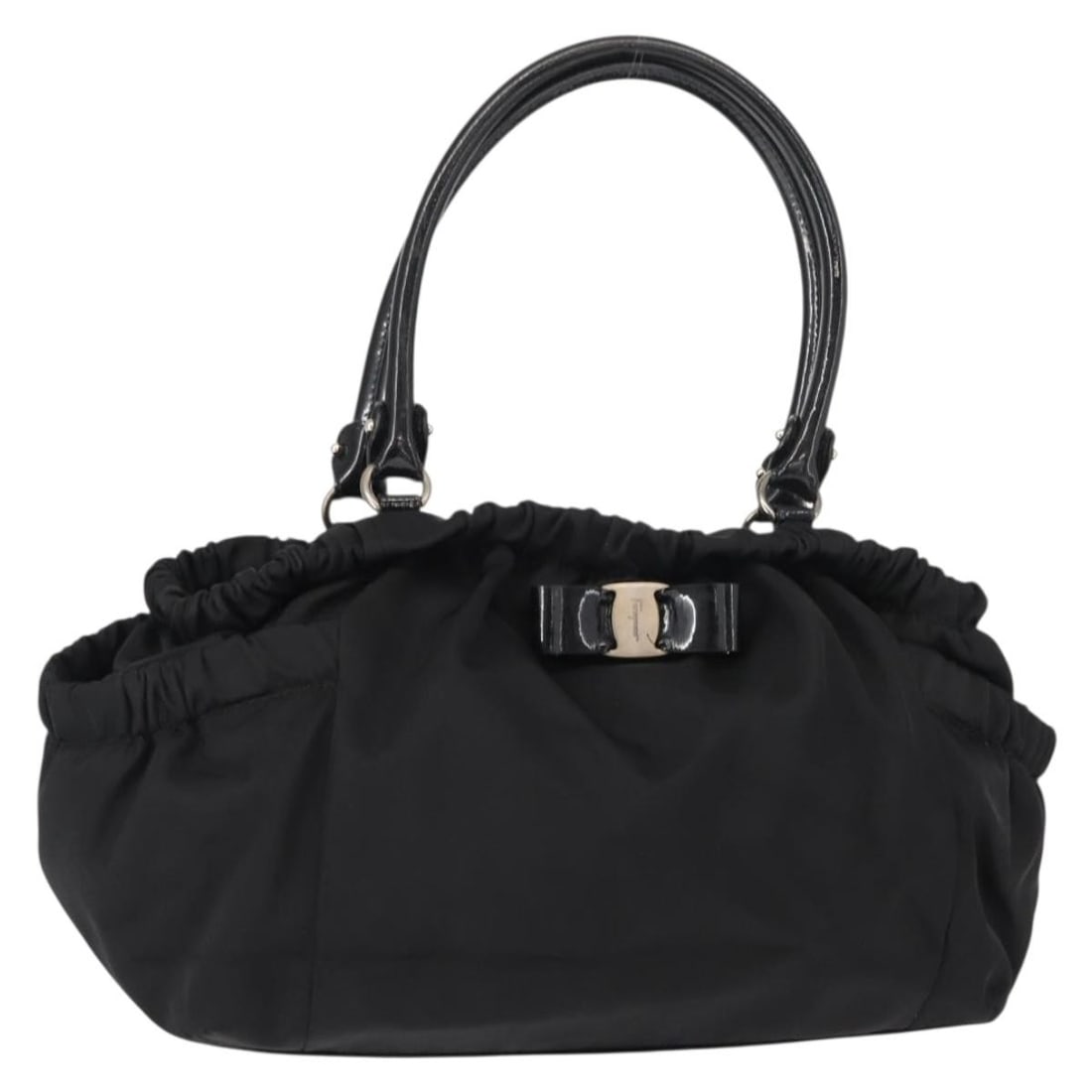 Salvatore Ferragamo Vala Tote Bag Black Silver Nylon Authentic BA7337: Salvatore Ferragamo Vala Tote Bag Black Silver Nylon Authentic BA7337 Introducing the Salvatore Ferragamo Vala Tote Bag, a stylish and practical accessory crafted in Italy. This tote features a durabl