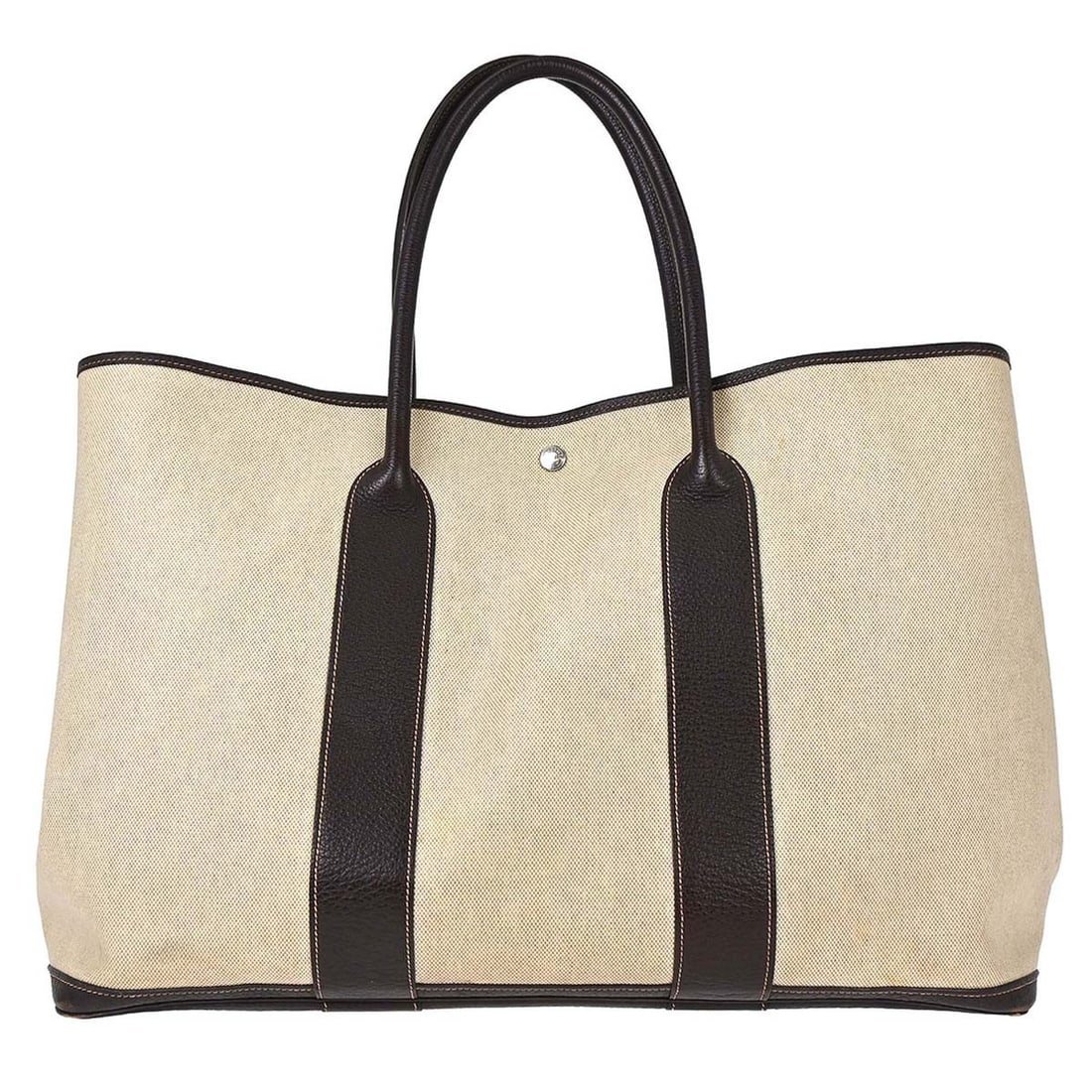 HERMES Garden Party 49 GM Beige Toile H Buffalo Tote: HERMES Garden Party 49 GM Beige Toile H Buffalo Tote This Hermes Garden Party 49 GM tote handbag is crafted from beige Toile H Buffalo material and features double handles with silver-colored hardware