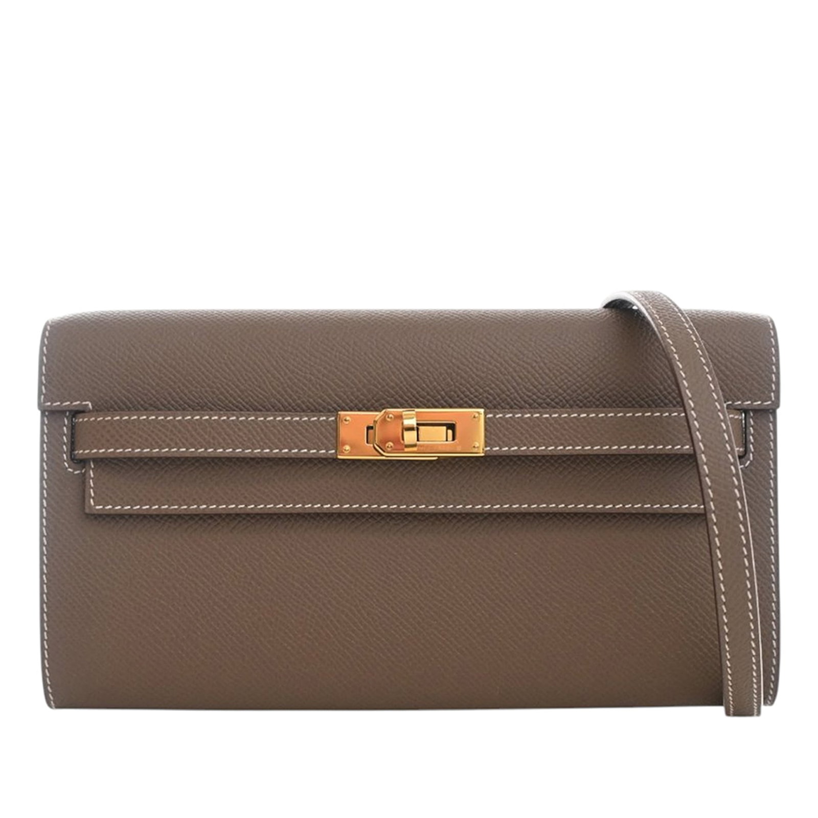 Hermes Kelly To Go Epsom Leather Brown Crossbody Wallet (1 of 13)