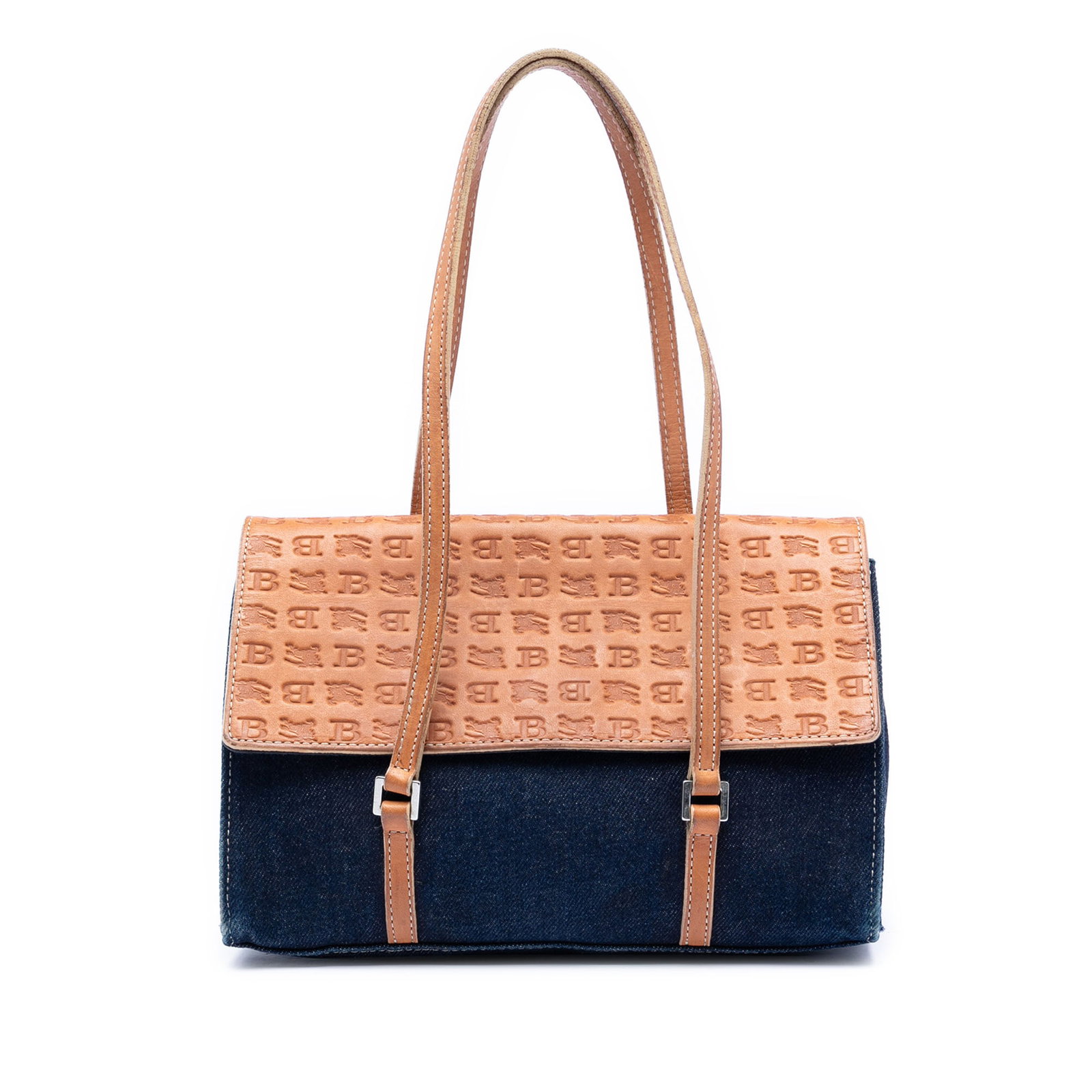 Burberry Blue Denim and Embossed Leather Shoulder Bag (1 of 5)