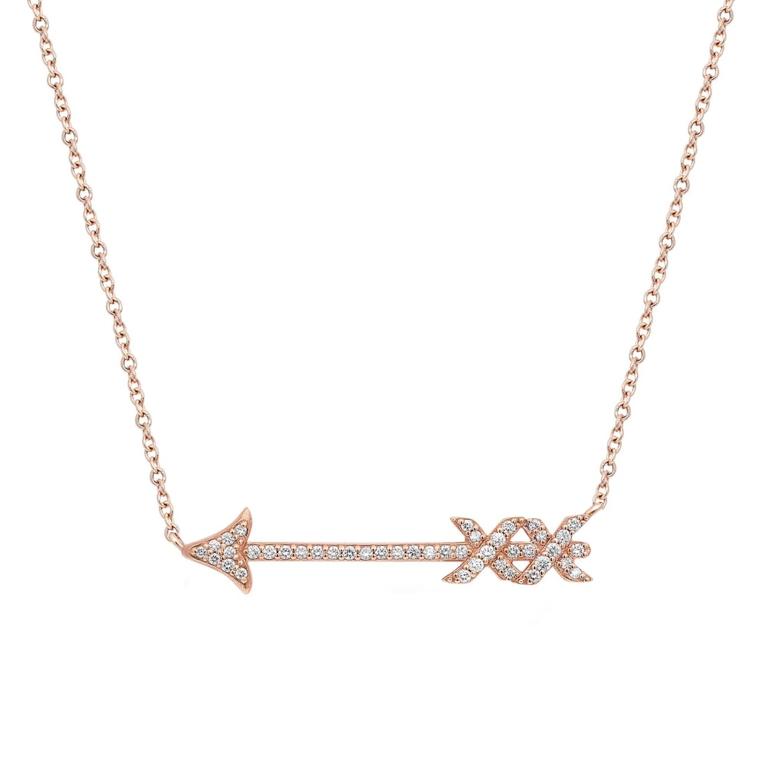 Tiffany Paloma's Graffiti Arrow Pendant Necklace 18K Rose Gold Diamond 0.18ct 18 Inches (1 of 6)