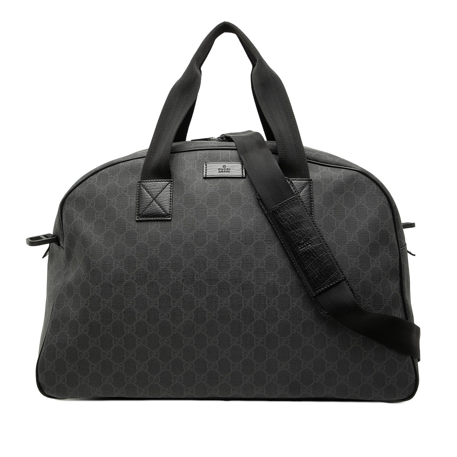 Black GG Supreme Coated Canvas Duffle with Leather Trim and Strap (1 of 7)