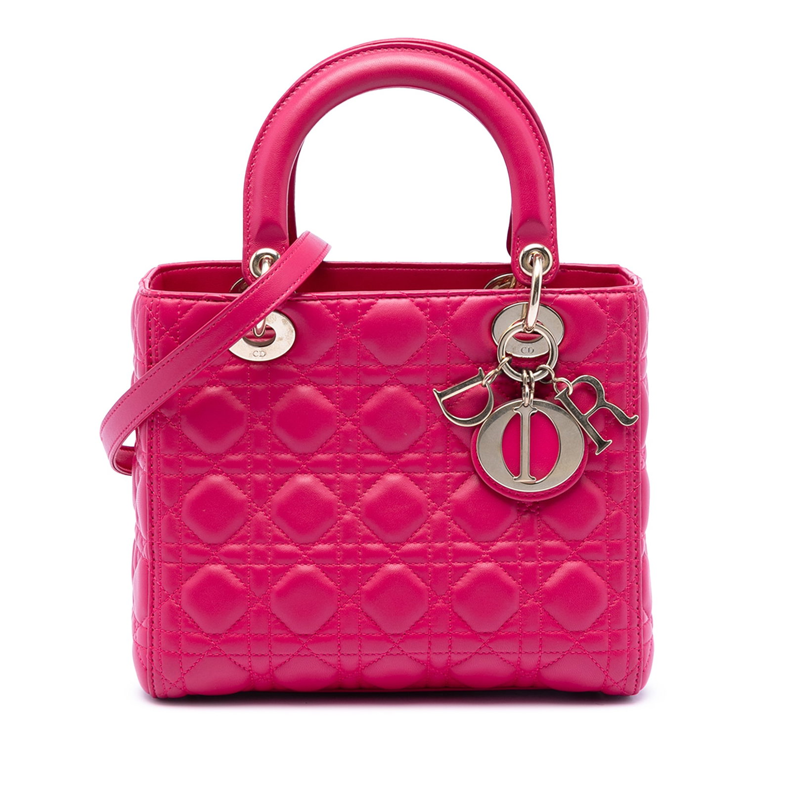Dior Lady Cannage medium lambskin pink handbag (1 of 8)