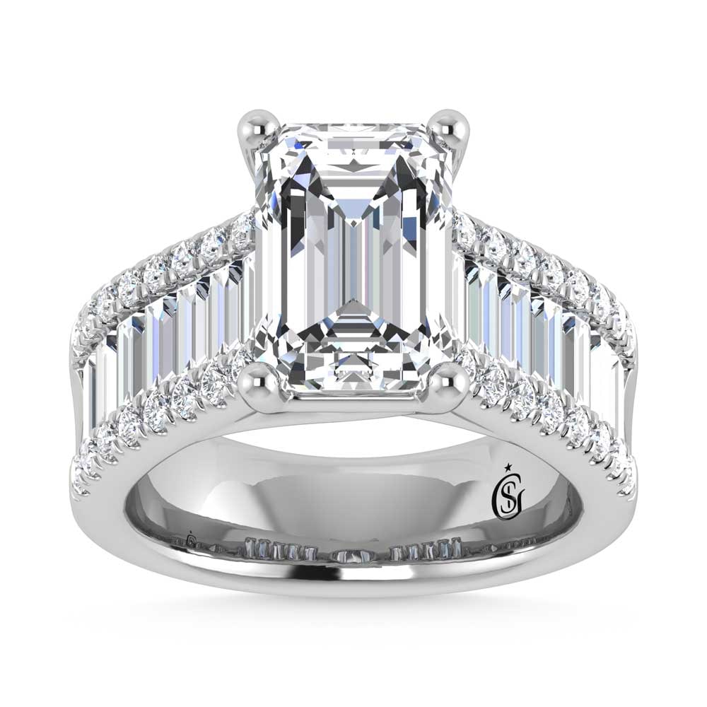 14K White Gold Lab Grown Diamond 4 1/6 Ct.Tw. Engagement Ring (IGI Certified Center 3ct) (1 of 4)