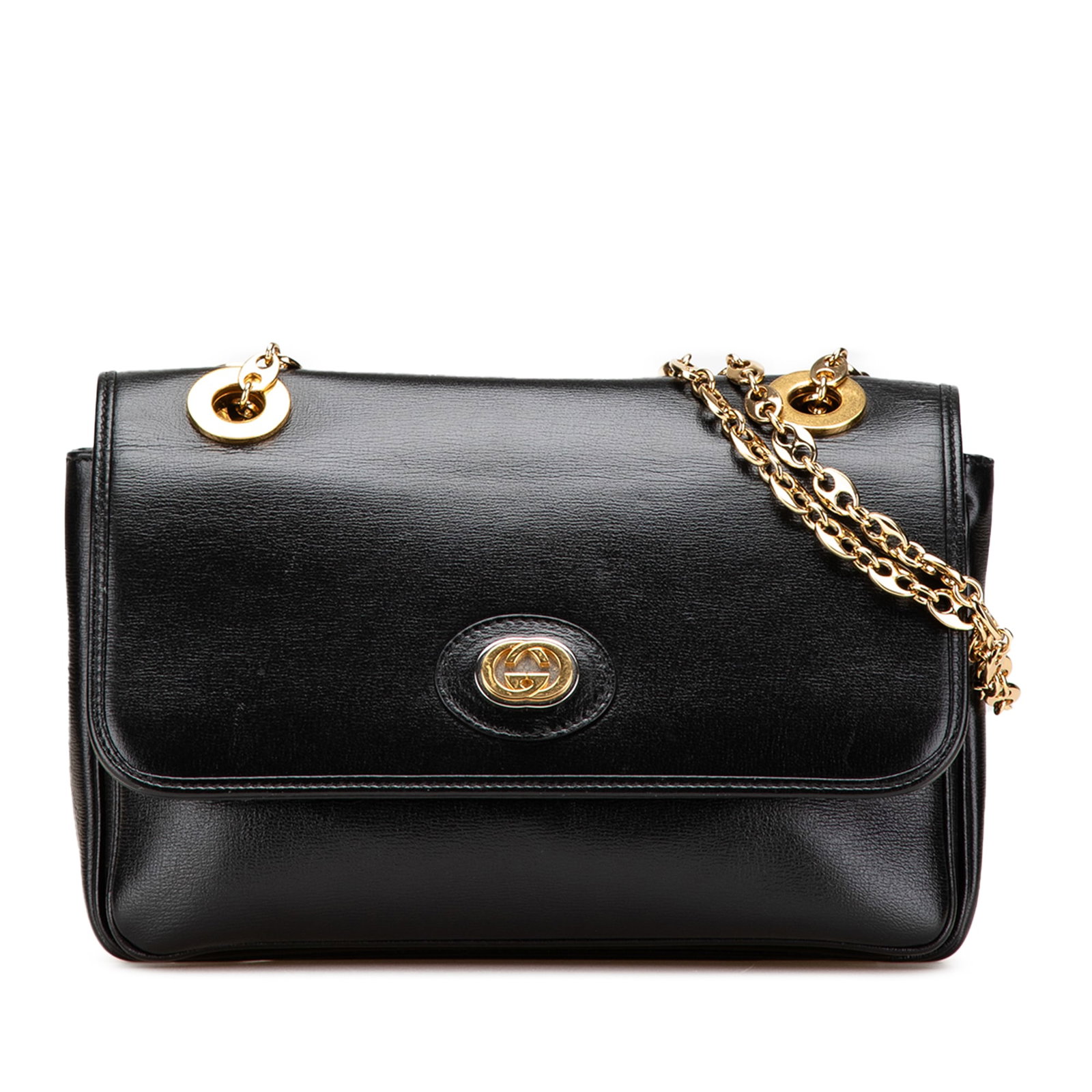 Gucci Black Leather Marina Chain Shoulder Bag Italy (1 of 14)
