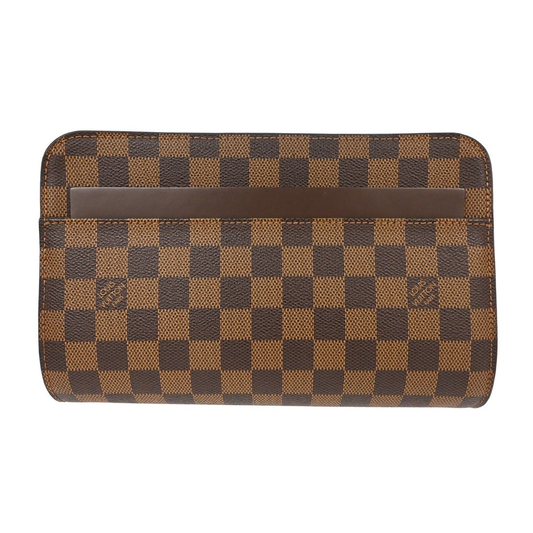 Louis Vuitton Damier Ebene Orsay Clutch Small Brown Zip Bag: Louis Vuitton Damier Ebene Orsay Clutch Small Brown Zip Bag This Louis Vuitton Damier Ebene Orsay clutch features the iconic Damier Ebene canvas with brown leather accents and a zip closure. Designed 