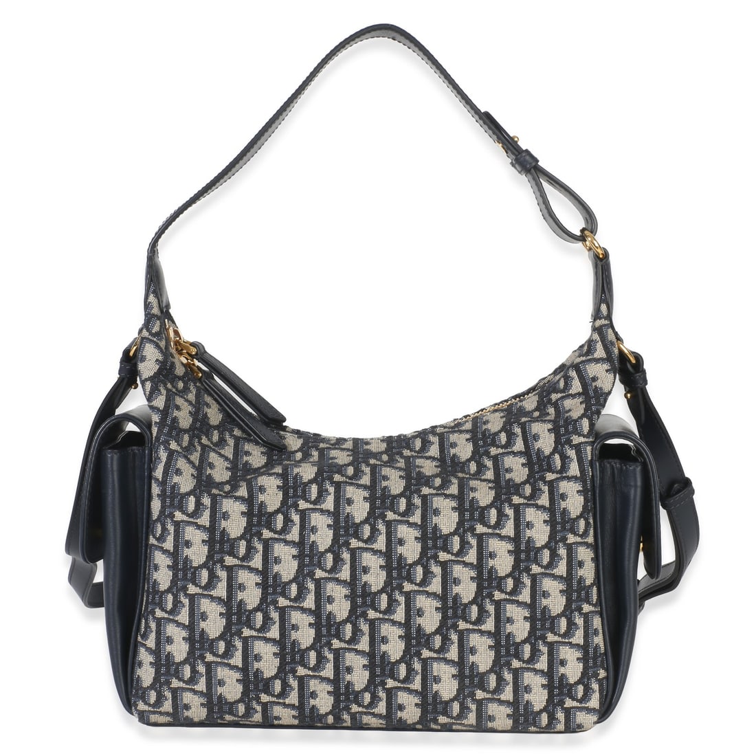 Christian Dior Blue Oblique Medium D-Dream Hobo Bag: Christian Dior Blue Oblique Medium D-Dream Hobo Bag This Christian Dior Blue Oblique Medium D-Dream Hobo features a striking blue jacquard canvas with calfskin leather accents. The bag is designed in 