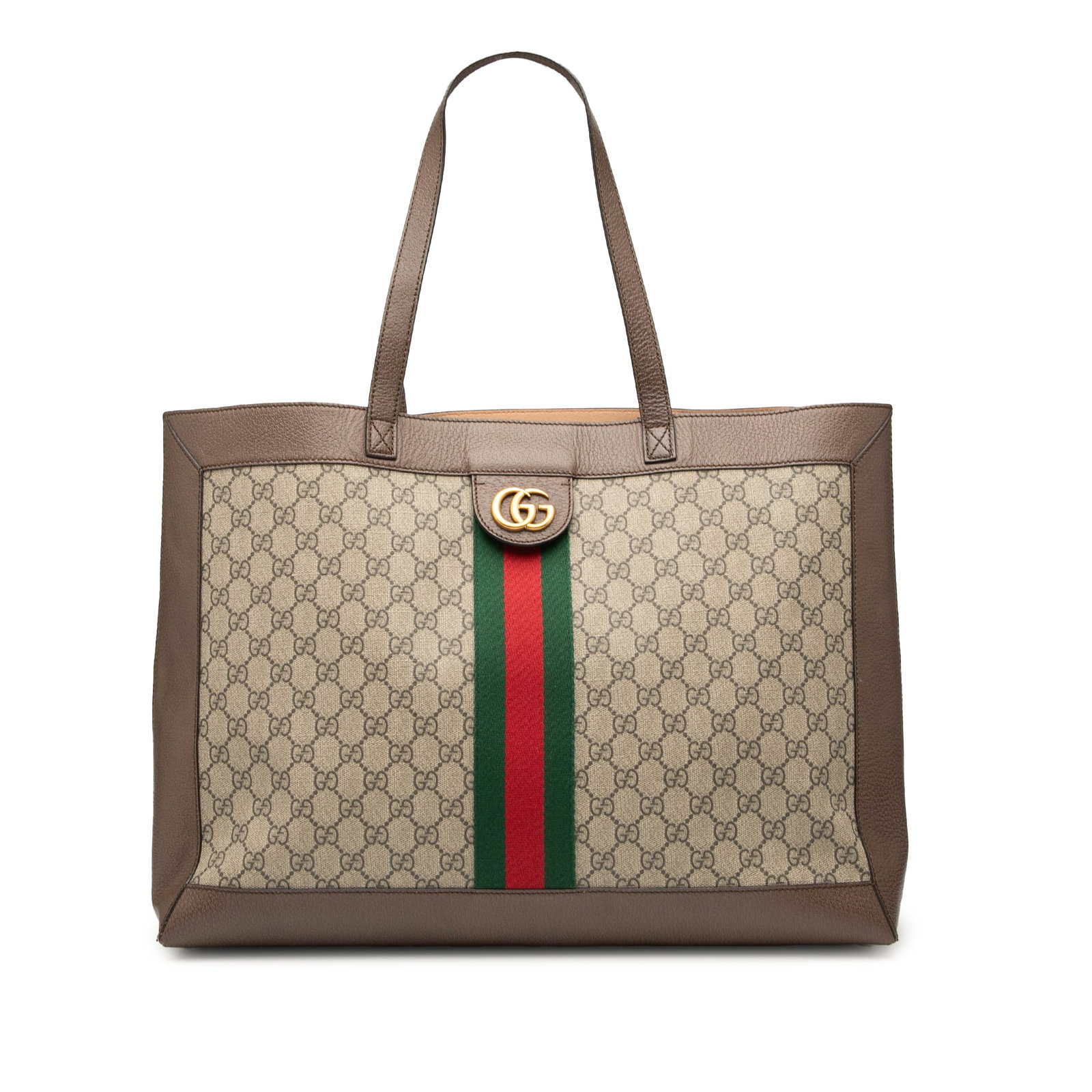 Gucci Ophidia GG Supreme Brown Tote Bag with Leather Trim (1 of 9)