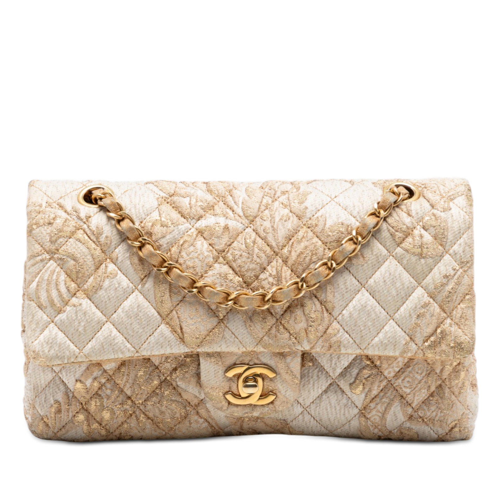 Chanel embroidered canvas flap shoulder bag (1 of 7)