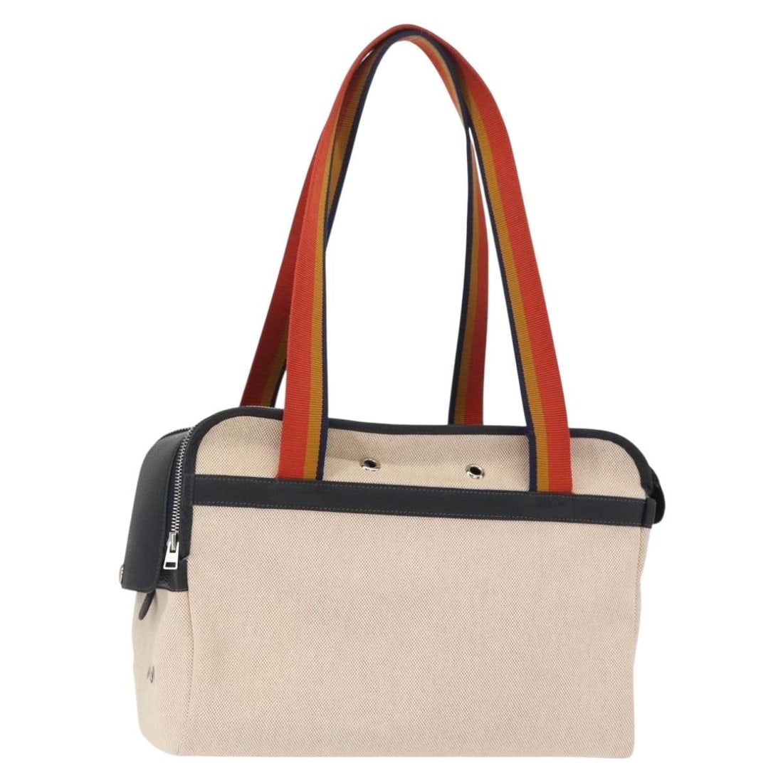 HERMES Beige Silver Canvas Pet Carry Bag Auth MR1626 (1 of 18)