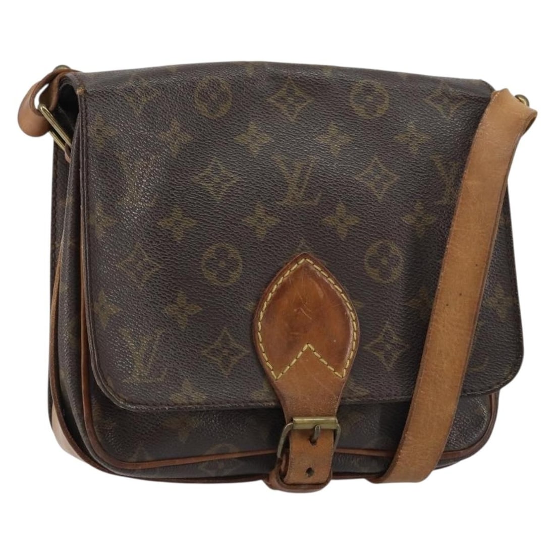 LOUIS VUITTON Monogram Cartouchiere MM Shoulder Bag M51253 Auth France (1 of 18)