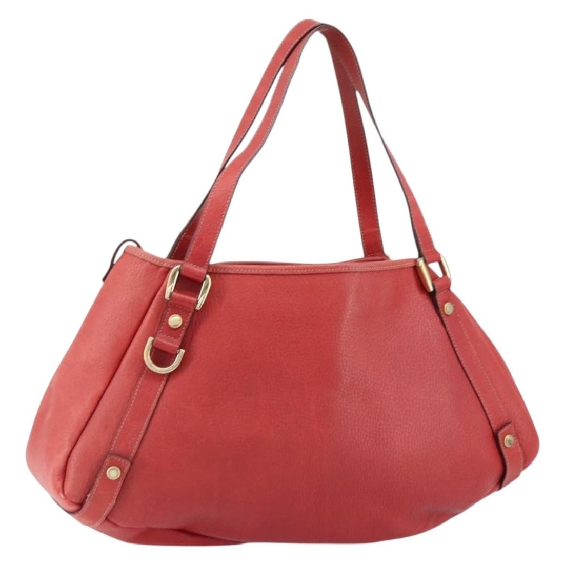 GUCCI Red Gold Leather Tote Bag 130736 Authentic France (1 of 18)