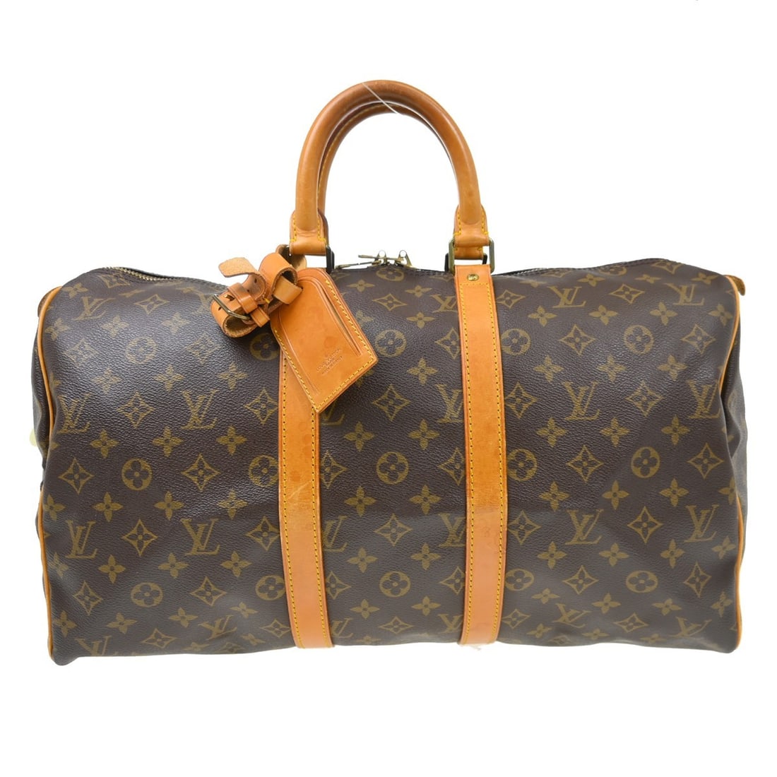 Louis Vuitton Keepall Monogram Canvas Travel Bag 45cm x 27cm x 20cm: Louis Vuitton Keepall Monogram Canvas Travel Bag 45cm x 27cm x 20cm This Louis Vuitton Keepall Bag features the iconic monogram canvas in brown and is designed for unisex use. Crafted in France, the b