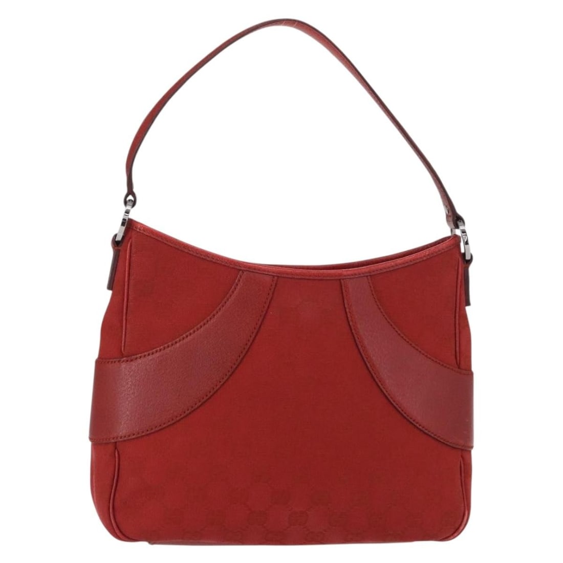 GUCCI GG Canvas Shoulder Bag Red Silver 113012 Authentic Italy (1 of 18)