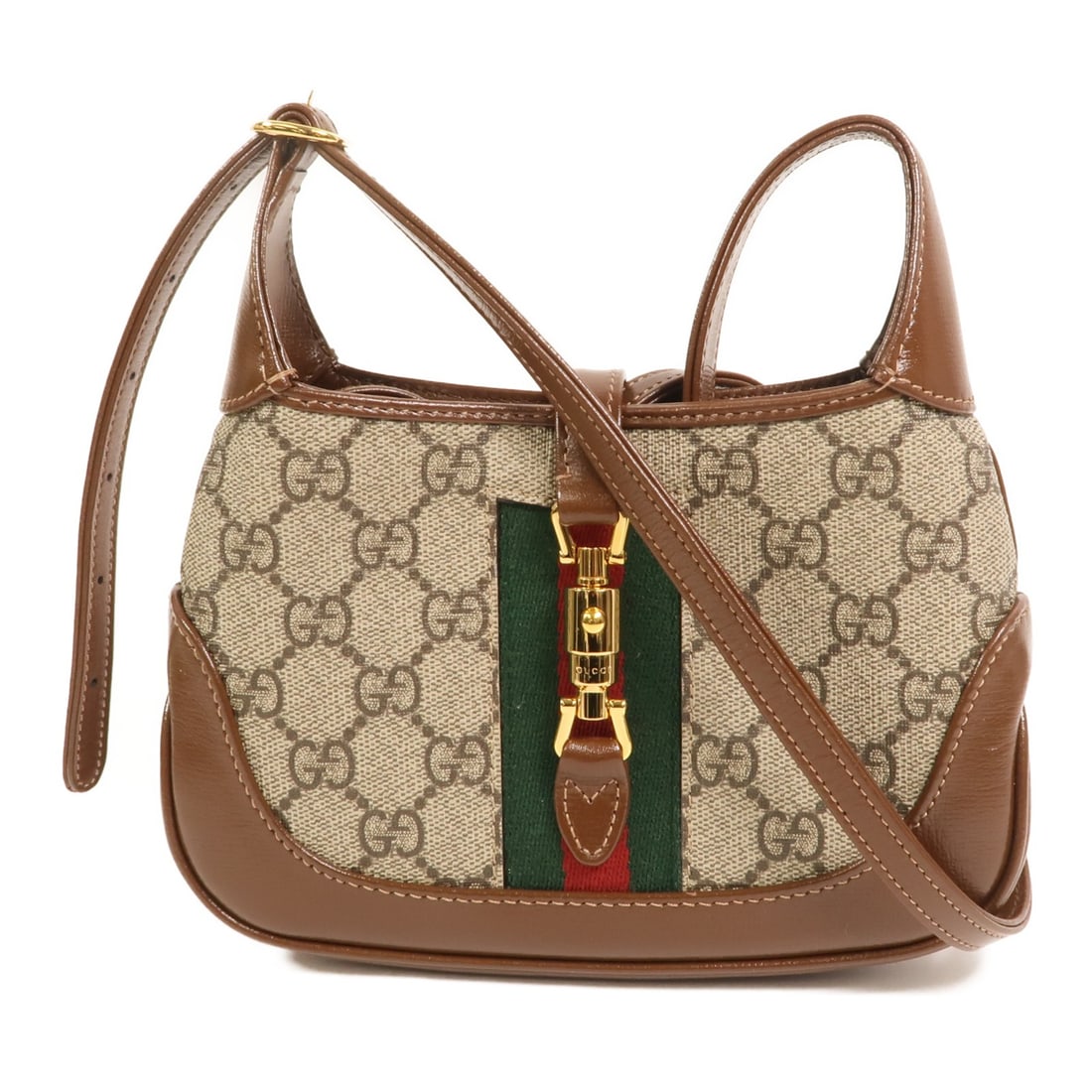 Gucci Jackie 1961 Brown PVC Mini Shoulder Bag GG GHW (1 of 14)