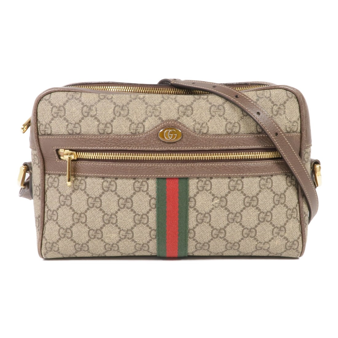 Gucci Ophidia GG Crossbody Shoulder Bag Brown PVC Coated Canvas GHW: Gucci Ophidia GG Crossbody Shoulder Bag Brown PVC Coated Canvas GHW This Gucci Ophidia shoulder bag features a classic brown PVC coated canvas exterior with gold-tone hardware. Designed for women, it 
