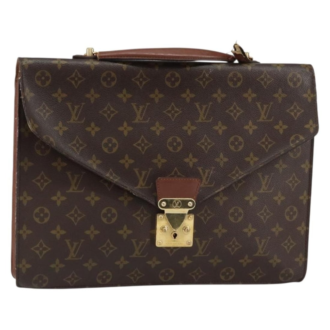 LOUIS VUITTON Monogram Porte Documents Bandouliere Bag M53338 Auth MI0988: LOUIS VUITTON Monogram Porte Documents Bandouliere Bag M53338 Auth MI0988 Introducing the LOUIS VUITTON Monogram Porte Documents Bandouliere Bag, a sophisticated blend of style and functionality. Craf