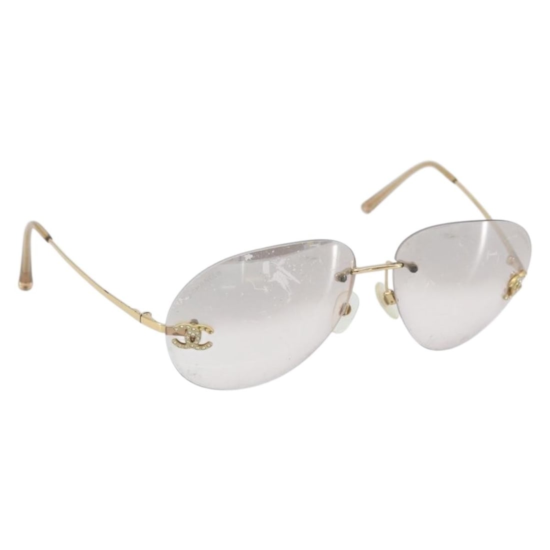 Gold Metal CHANEL BAZ294 Women's Sunglasses Made in Italy (1 of 13)
