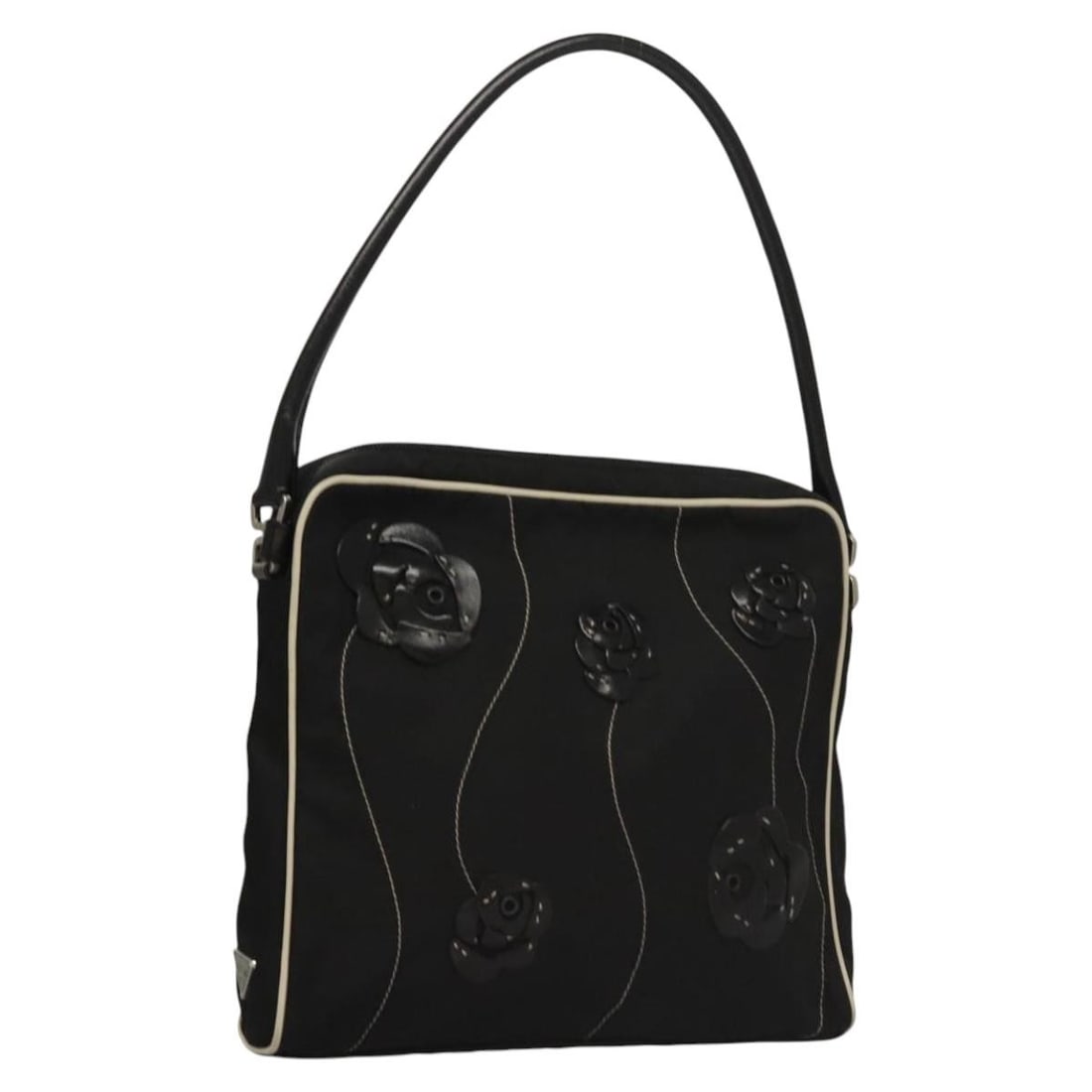 Prada Black Nylon Leather Vintage Shoulder Bag 26cm x 22cm x 4cm (1 of 18)