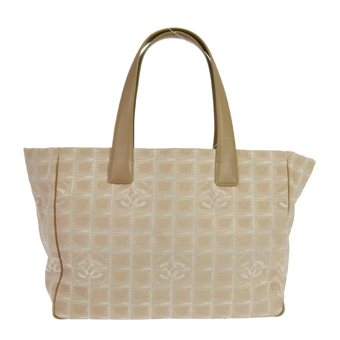Chanel Travel Line Beige Jacquard Nylon Tote Bag (1 of 7)