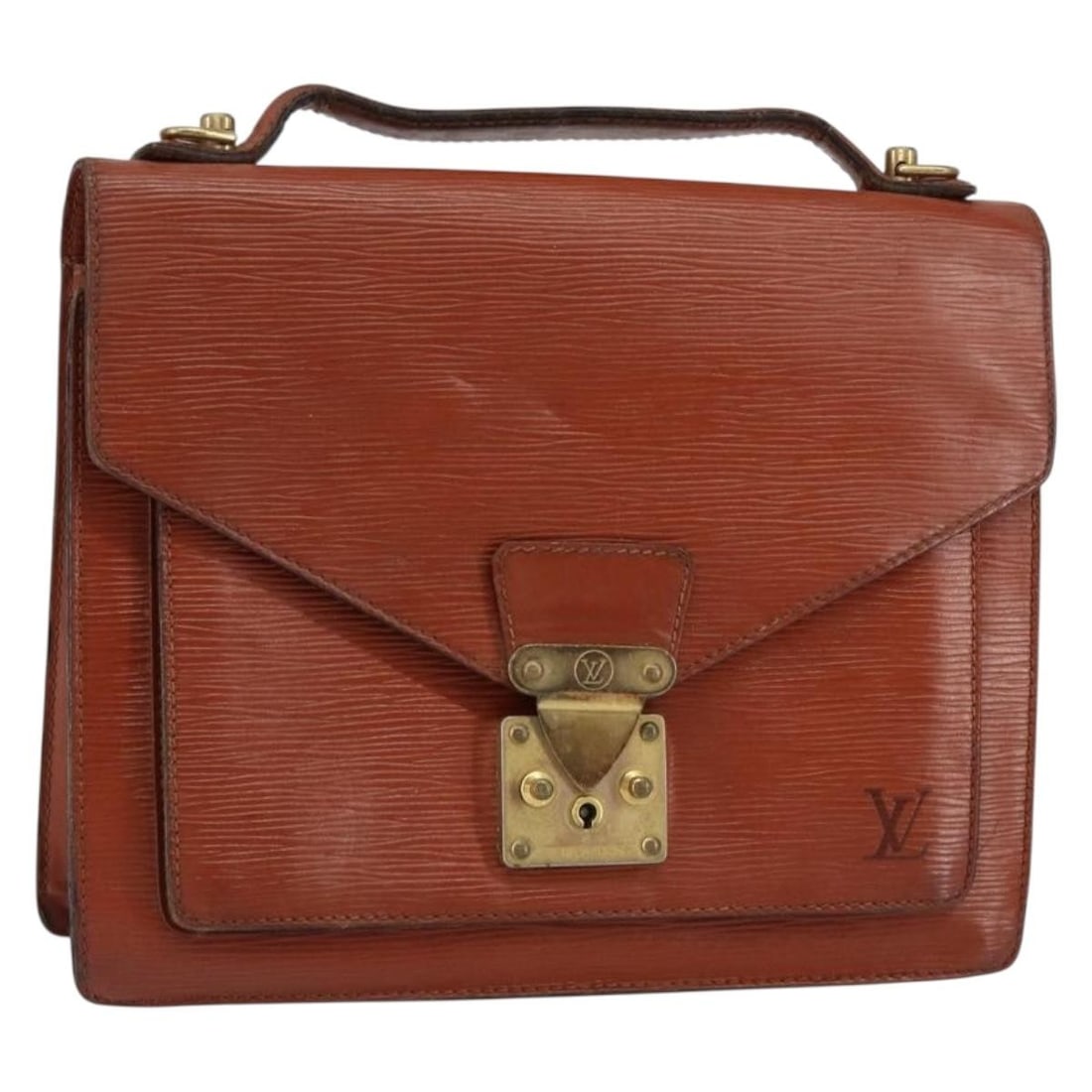 LOUIS VUITTON Epi Monceau 28 Hand Bag Brown M52123 France Auth (1 of 18)