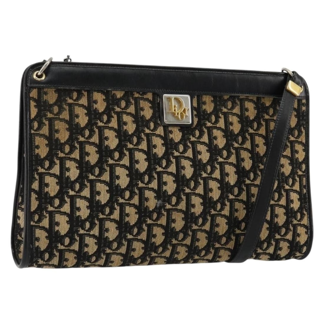 Christian Dior Trotter Navy Canvas Shoulder Bag: Christian Dior Trotter Navy Canvas Shoulder Bag This Christian Dior Trotter Canvas Shoulder Bag features a navy canvas exterior with signature Trotter pattern and a single shoulder strap. The bag is d