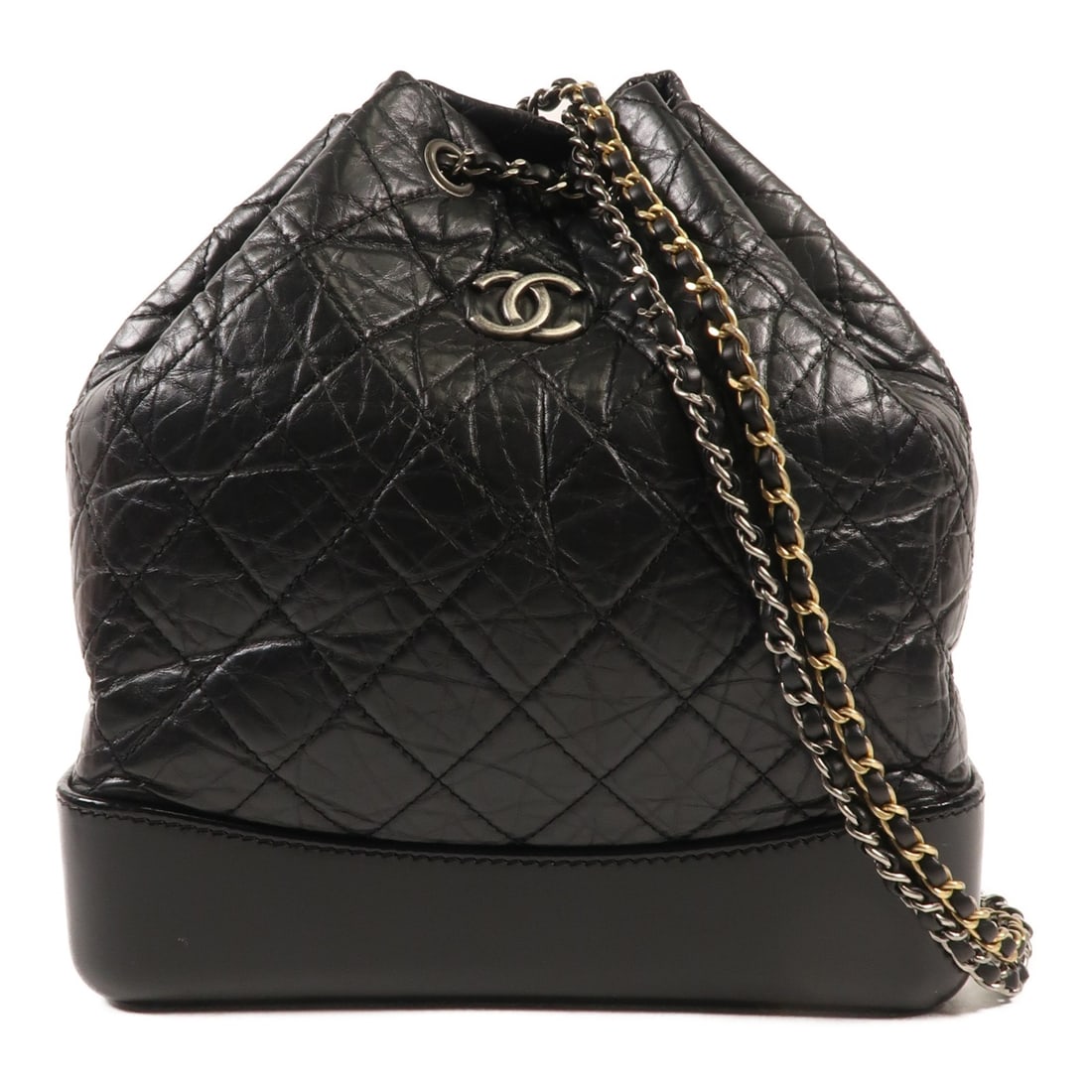 CHANEL Gabrielle Black Lambskin Rucksack Backpack (1 of 14)