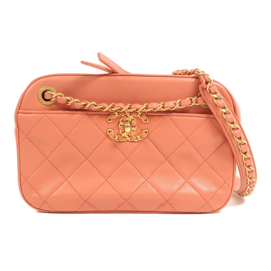 Chanel 19 Pink Lambskin Camera Shoulder Bag with Gold Tone Hardware (1 of 16)