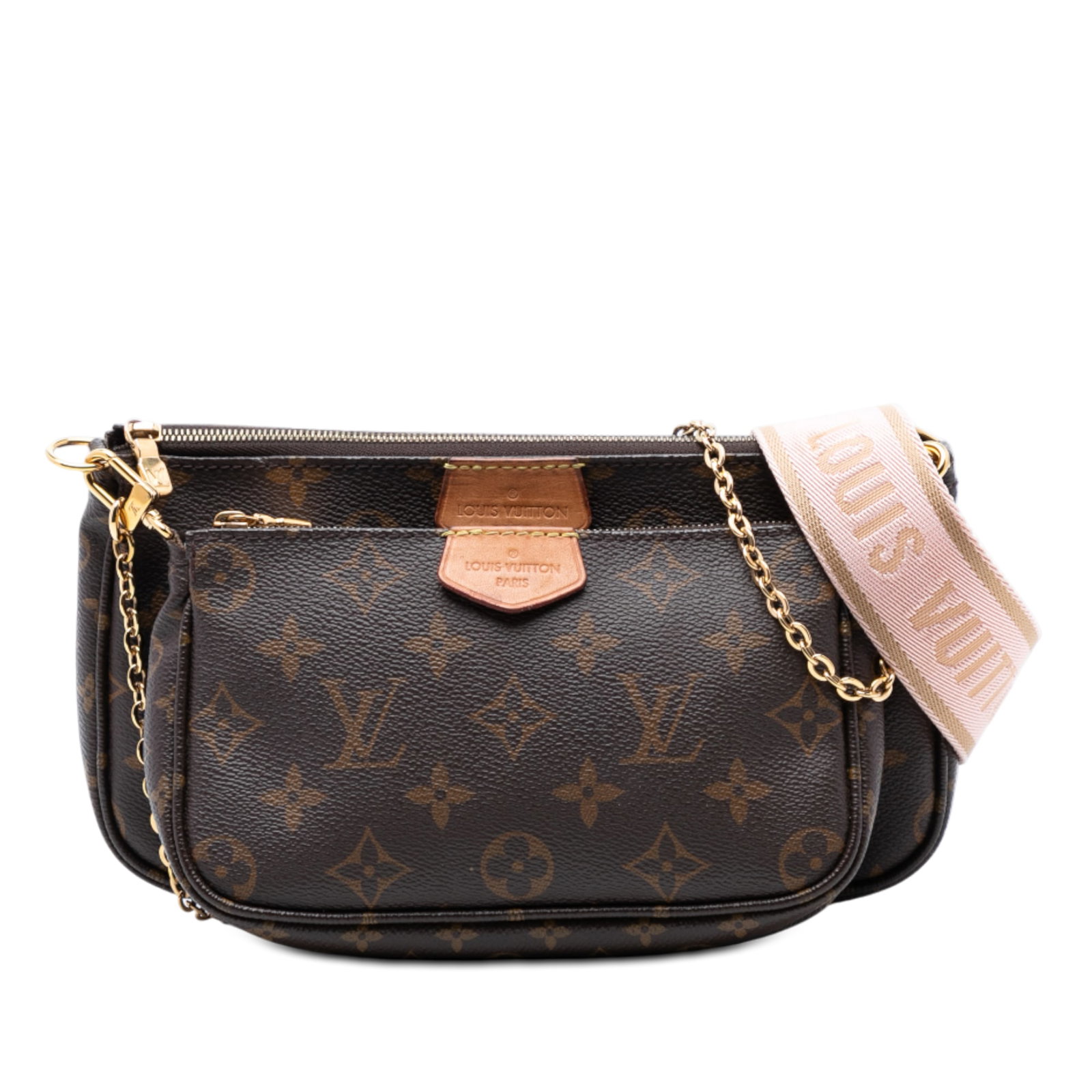 Louis Vuitton Monogram Canvas Multi Pochette Bag with Mini Pouch: Louis Vuitton Monogram Canvas Multi Pochette Bag with Mini Pouch This Louis Vuitton Monogram Multi Pochette Accessoires bag features a monogram canvas body and includes both a detachable chain link st