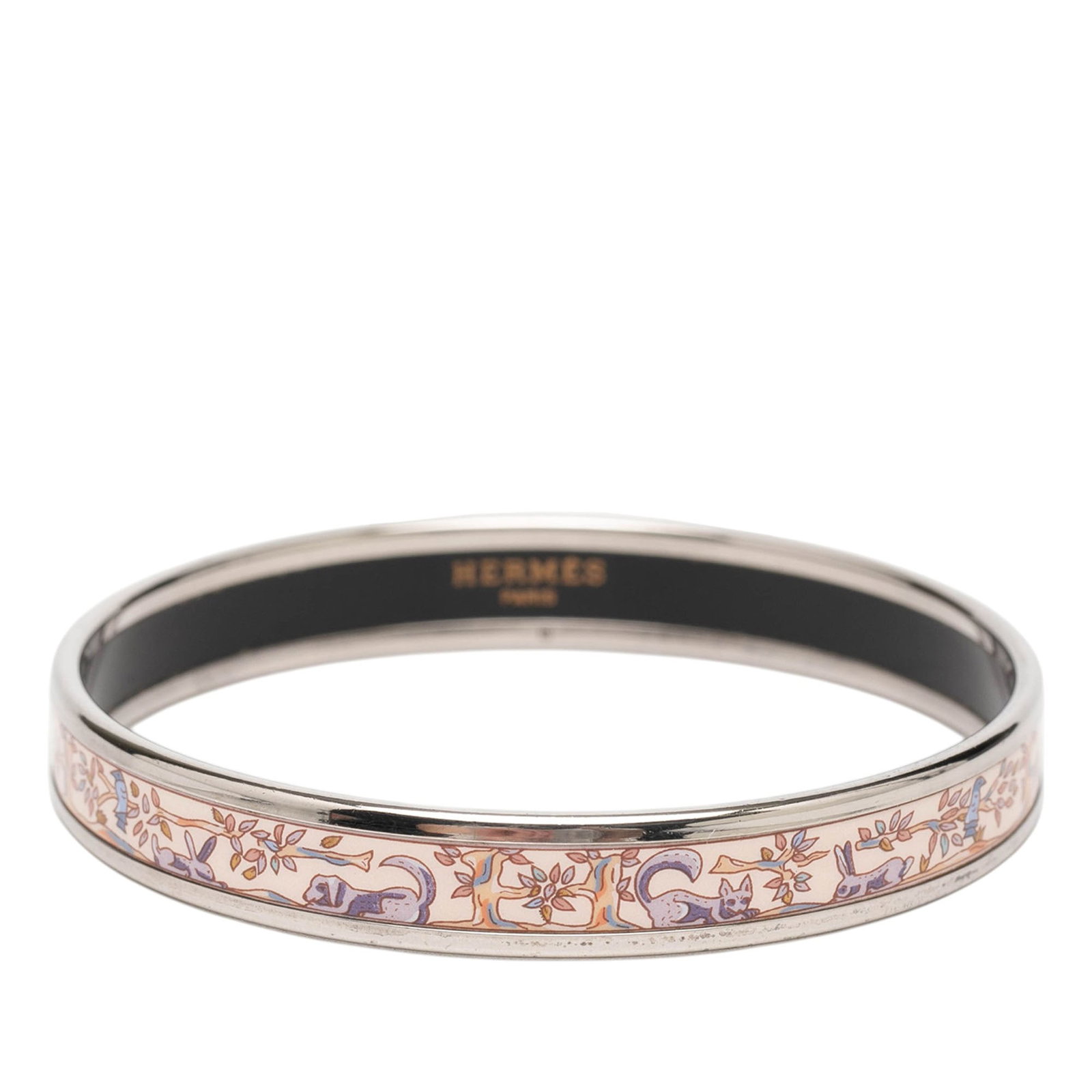 Hermes Forest Animals enamel bangle palladium plated 65 (1 of 5)